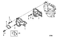 Коллектор 2-х тактного ПЛМ MERCURY 30 M Серийный номер от 0N001875 до 0N055504